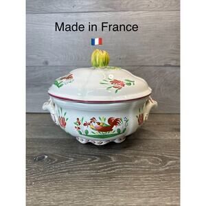 St Clements France Red Rooster 2.5 Qt Serving DIsh Covered Soup Tureen
